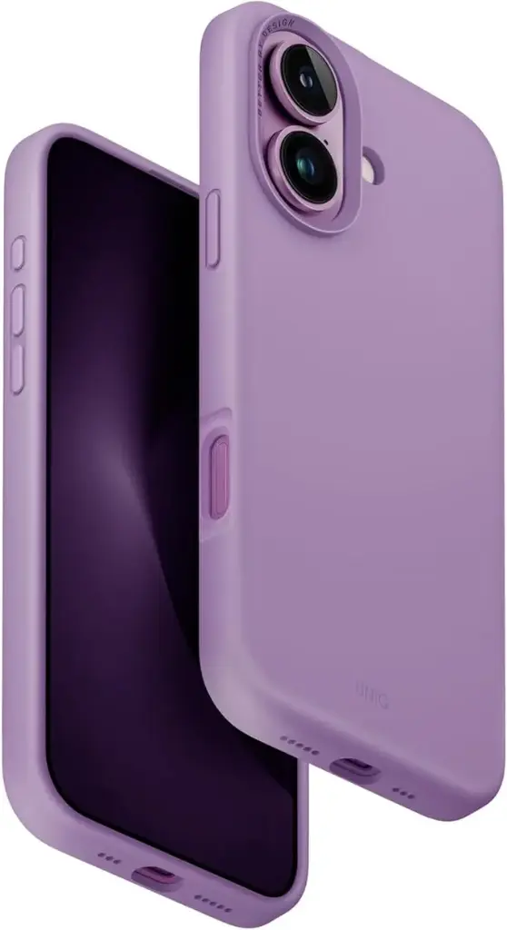 UNIQ LINO HUO LIQUID SILICONE CASE WITH DUAL-LAYER HYBRID PROTECTION FOR 2024 IPHONE 16 | GRAPE PINK